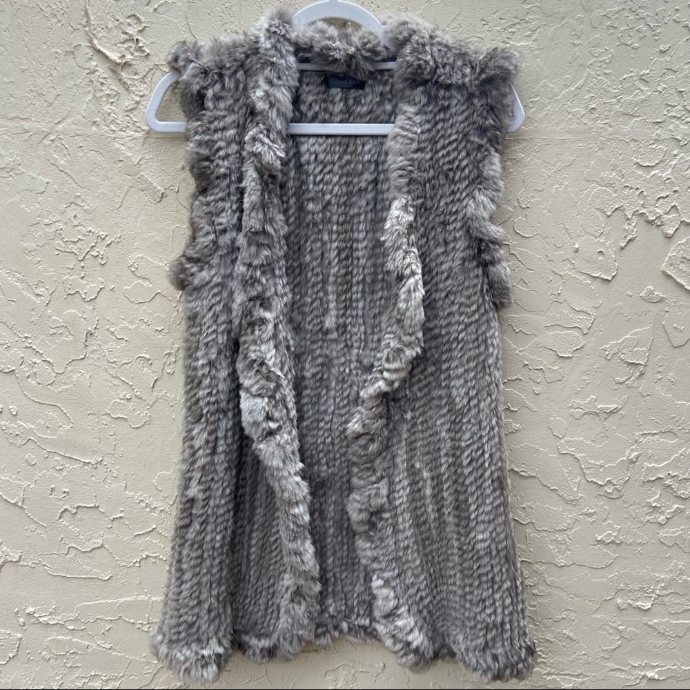 Love Token Gray Rabbit Fur Vest - Picture 6 of 10